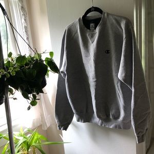 vintage grey champion crew neck sweater